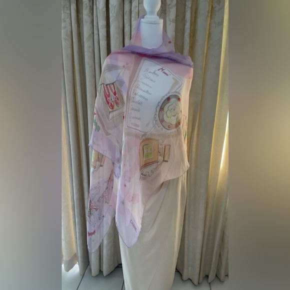 WINTER SPECIAL SALE ‼️ Authentic Vintage Chanel silk chiffon scarf! - Picture 12 of 16